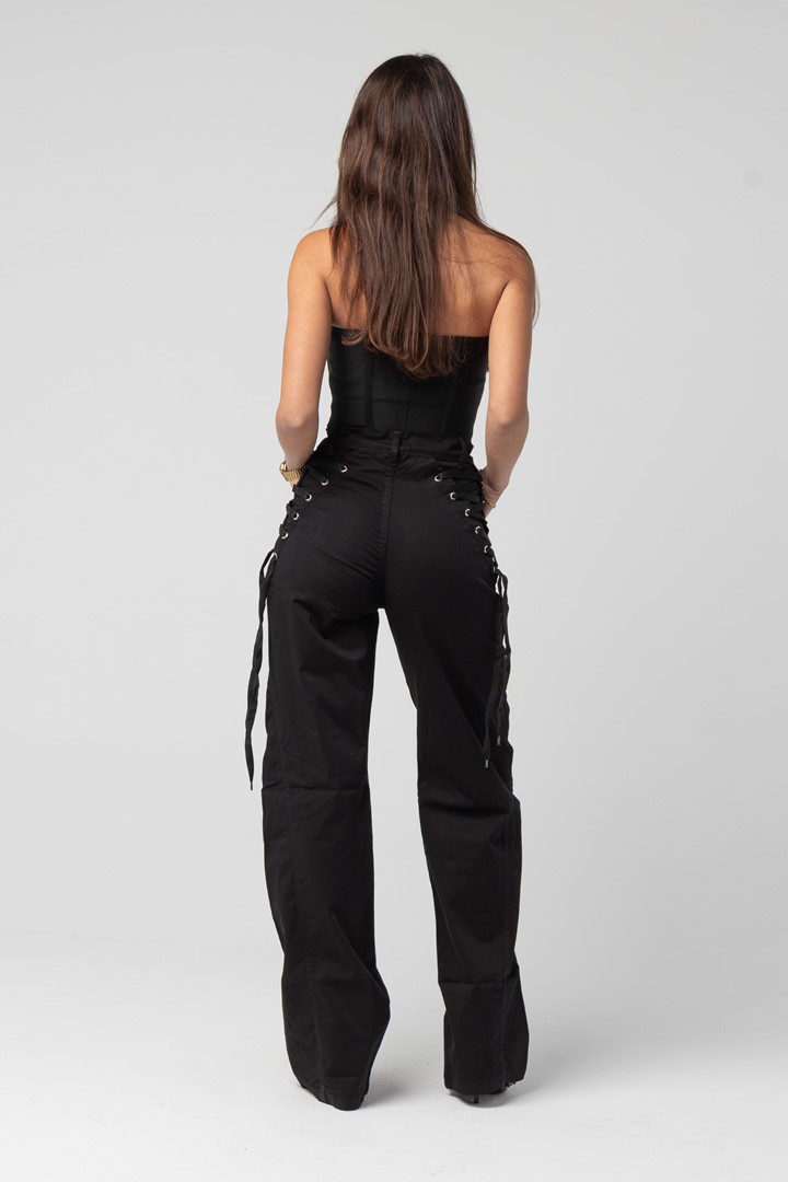 Laced Up Cargos - Black 