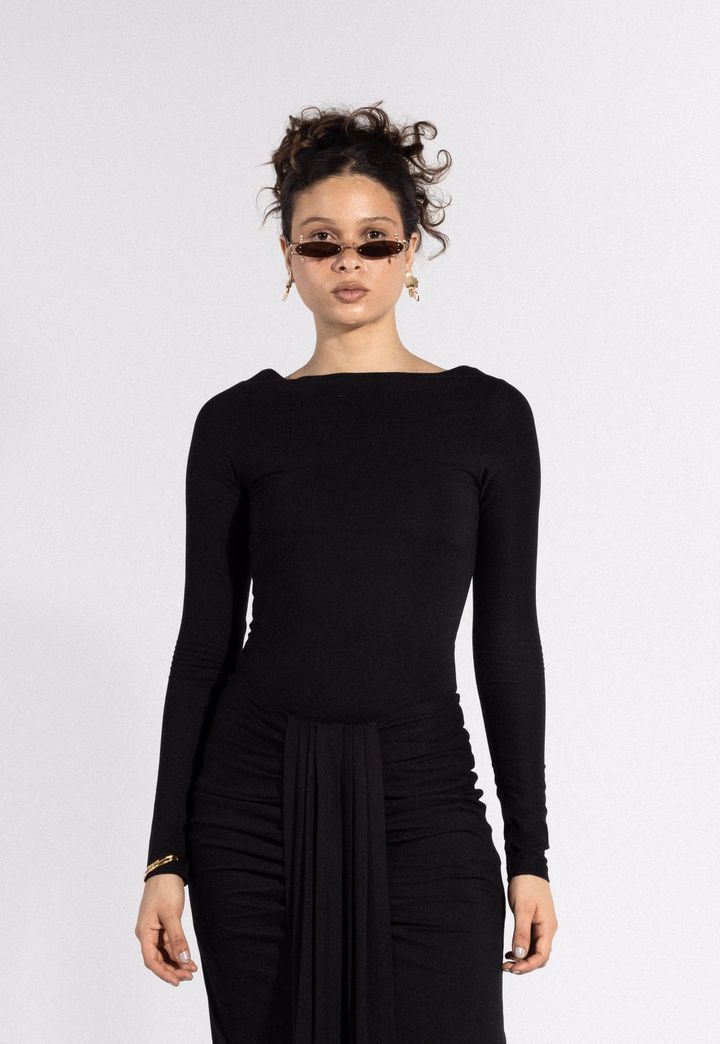 Long Sleeve Bodysuit - Black