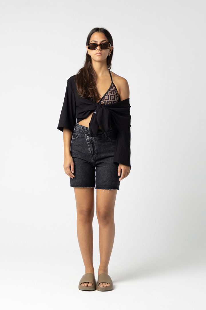 dark crisscross shorts 