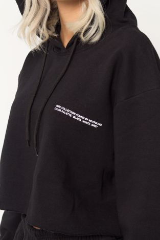 black Cropped Hoodie