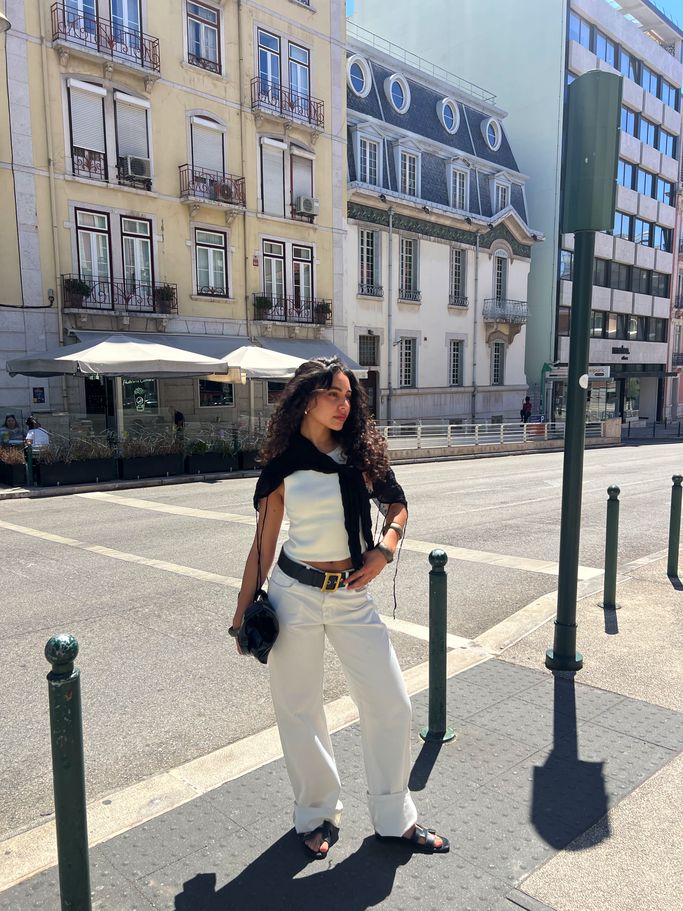 white jeans
