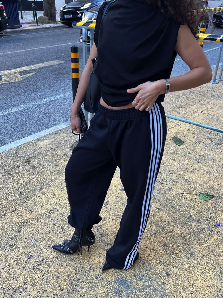 striped sweatpants - black 