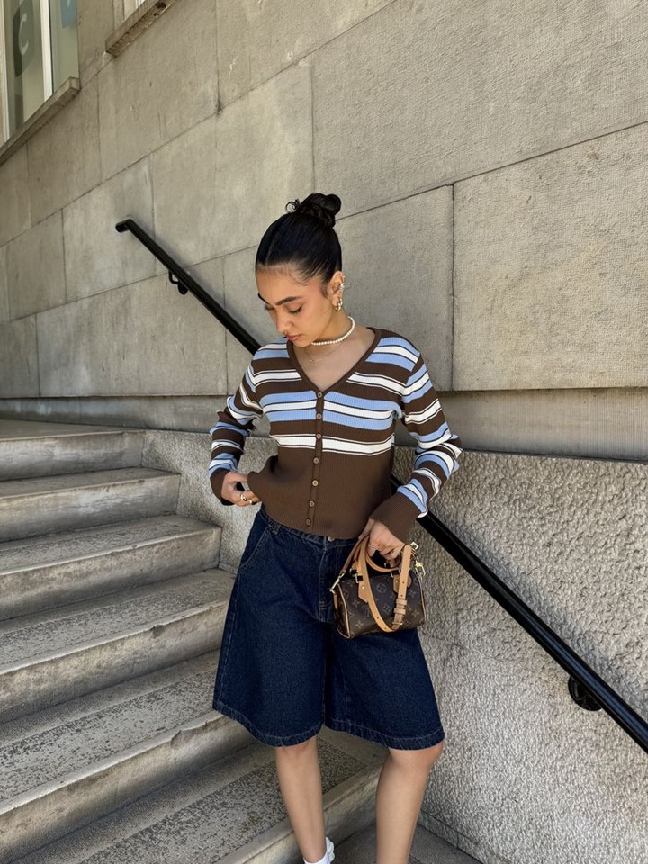 striped out cardigan